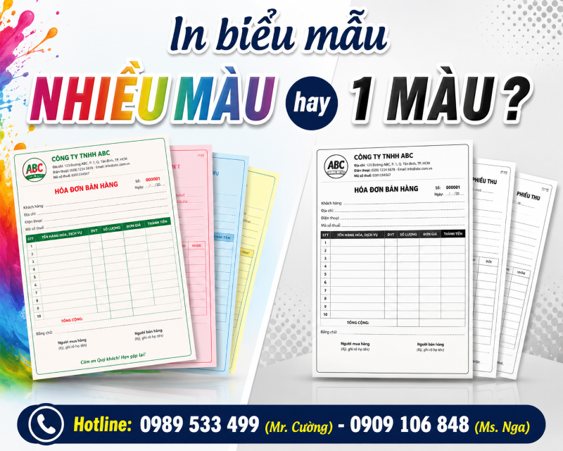 In biểu mẫu nhiều màu hay 1 màu – Nên lựa chọn như thế nào?