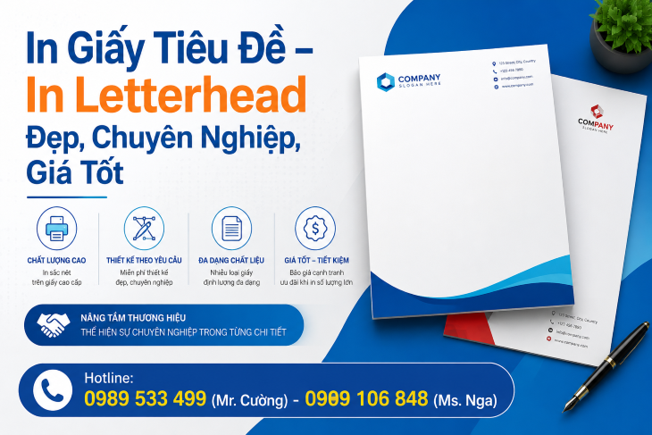 In Giấy Tiêu Đề – In Letterhead Đẹp, Chuyên Nghiệp, Giá Tốt