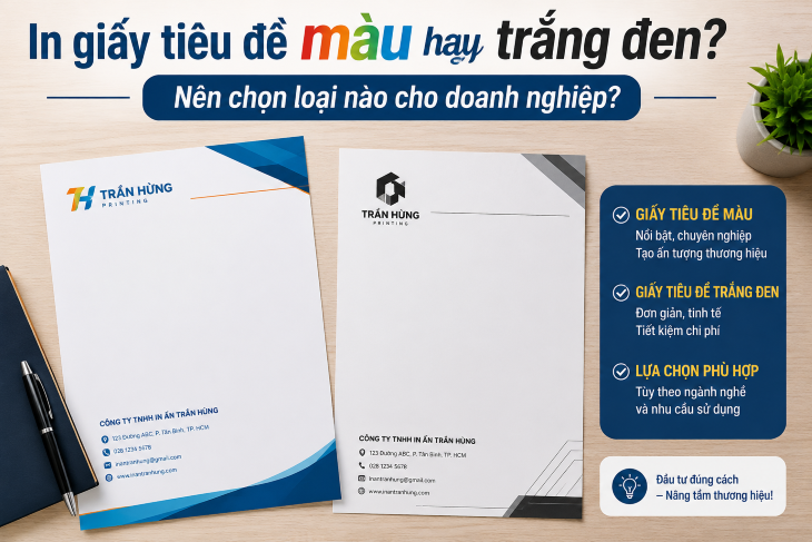 In giấy tiêu đề màu hay trắng đen? Nên chọn loại nào cho doanh nghiệp?