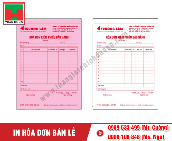 In Hóa Đơn Bán Lẻ Bình Dương – Nhanh, Rõ Nét, Giá Rẻ
