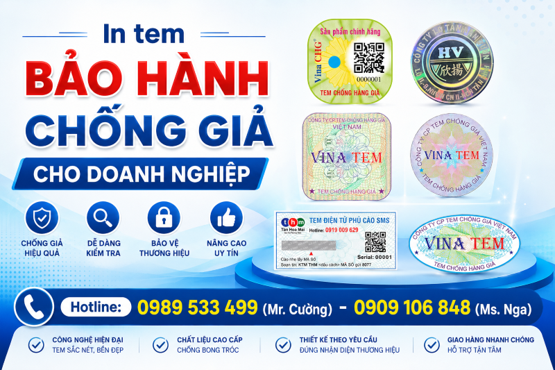 In Tem Bảo Hành Chống Giả Giá Tốt, Lấy Nhanh