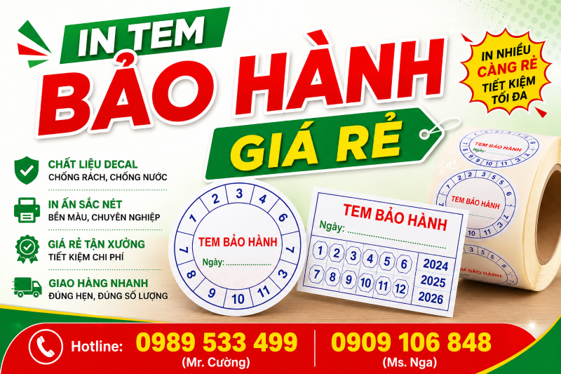 Báo Giá In Tem Bảo Hành Mới Nhất 2026