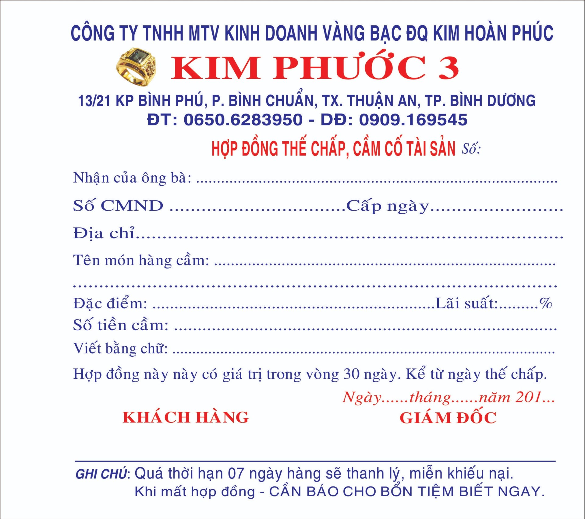 Họp đồng cầm đồ