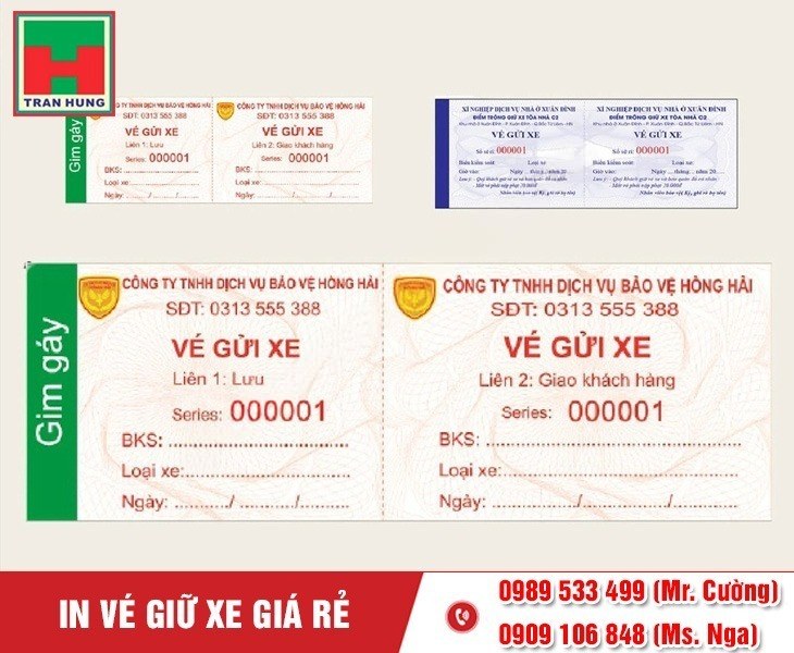 In Vé Giữ Xe Cho Bãi Giữ Xe In Vé Giữ Xe Cho Bãi Giữ Xe