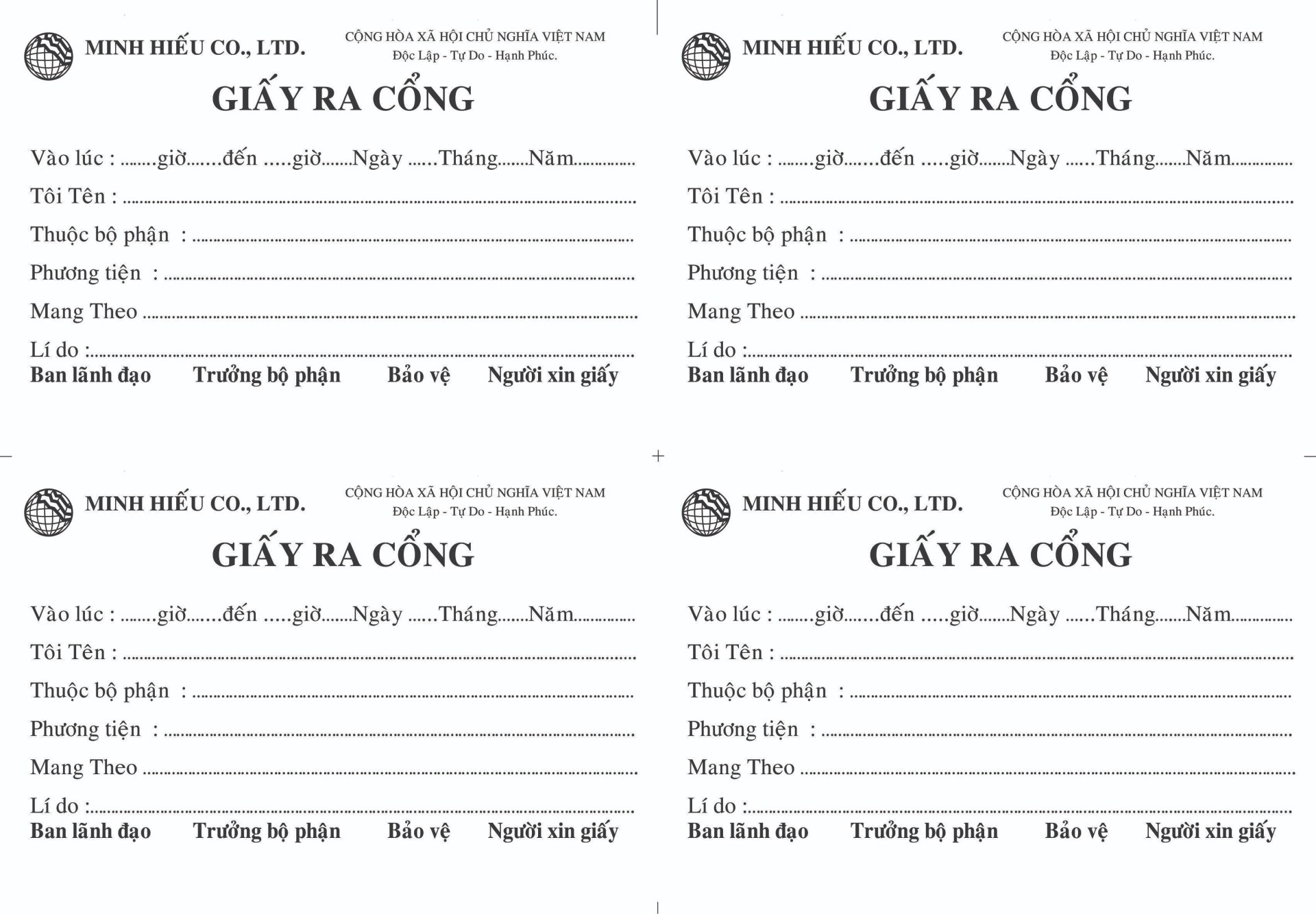 Giấy ra cổng