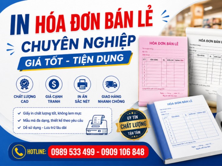 In Hóa Đơn Bán Lẻ Chuyên Nghiệp, Giá Tốt, Tiện Dụng