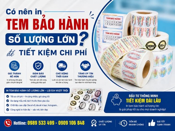 In Tem Bảo Hành Số Lượng Lớn – Giải Pháp Tiết Kiệm Chi Phí