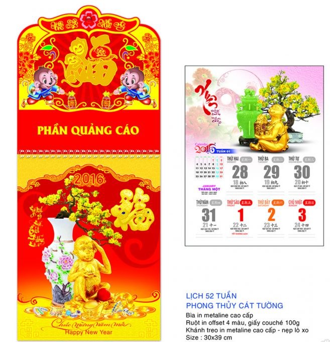 In lịch tết 52 tuần giá rẻ