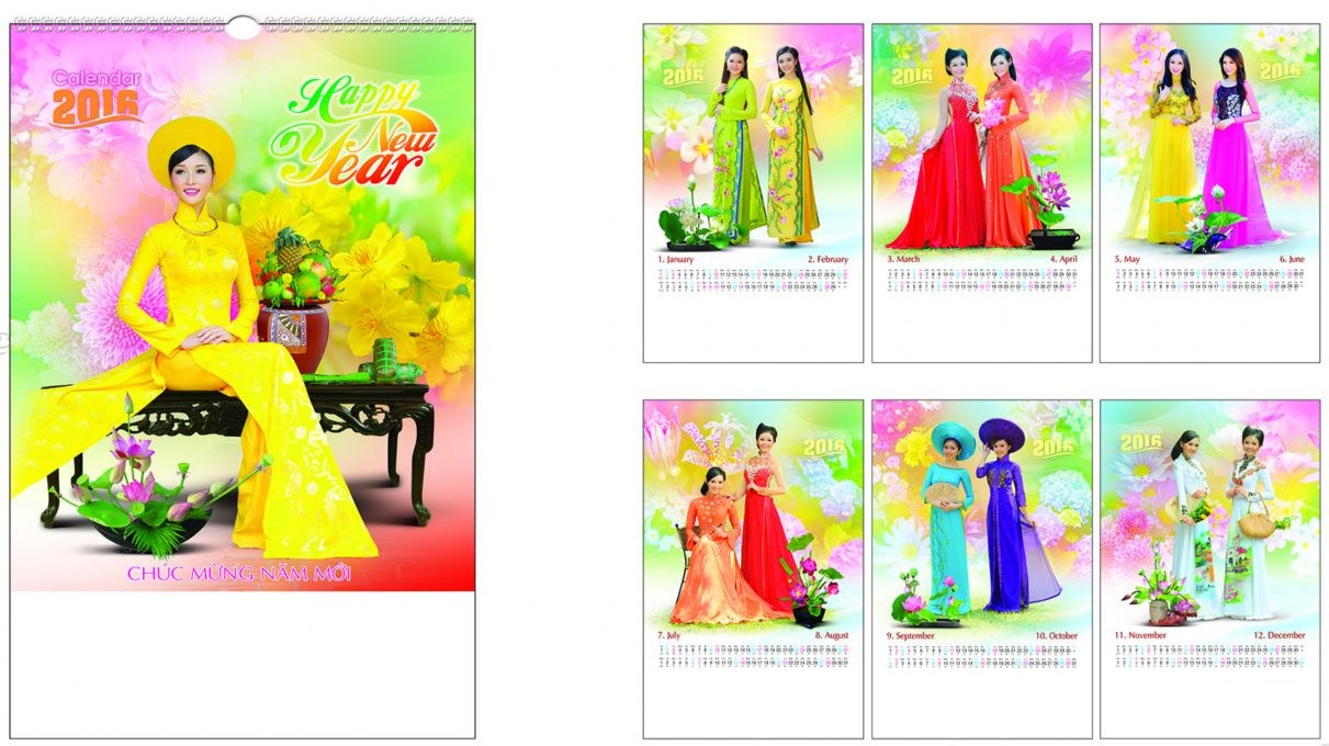 In lịch tết 7 tờ giá rẻ